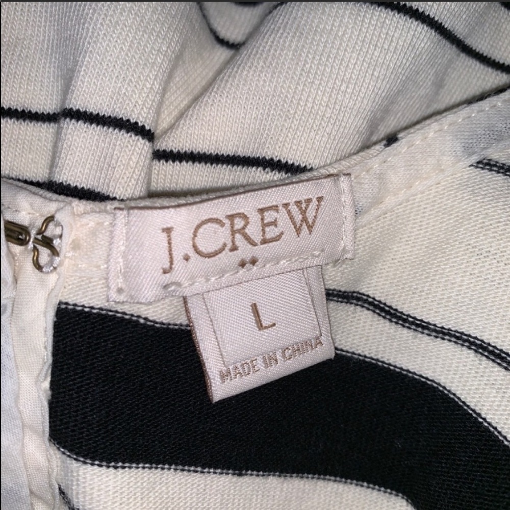 J. Crew White Dress with Black Stripes Size Large - Picture 4 of 5